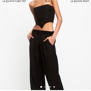 Lioness la Quinta black linen pants size small NWT